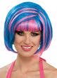 Blue and Pink Candy Swirl Women's 80s Wig Main Image