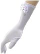 Image of Mid Length White Satin Girls Costume Gloves
