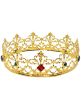 Image of Jewelled Gold Metal Filigree Costume Crown