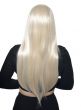 Long Straight Platinum Blonde Deluxe Fashion Wig For Women - Back View