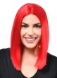 Image of Vibrant Red Women's Deluxe Heat Resistant Bob Costume Wig - Front View