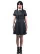 Image of Short Sleeve Wednesday Addams Women's Halloween Costume - Front View