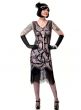 Women's Deluxe Salmon Pink and Black Roaring 20s Great Gatsby Dress Up Costume - Main View