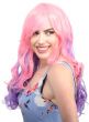 Pastel Pink and Purple Curly Wig with Side Fringe Side Image