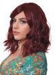 Deluxe Burgundy Mid-Length Wavy Fashion Wig for Women - Side View