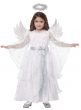 Toddler Girls White Christmas Angel Costume Front Image