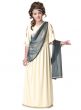 Girl's Cream Roman Emperess Toga Costume - Main Image
