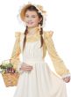 Yellow Prairie Girl's Colonial Era Costume - Close Up Image