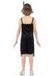 Girls 1920s Black Flapper Great Gatsby Costume Dress - back Image