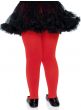 Girls Red Opaque Full Length Tights Back Image