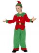 Boy's Santa's Elf Green and Red Costume Front View