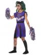 Girls Purple Zombie Cheerleader Halloween Fancy Dress Costume Side Image