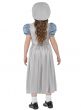 Grey Victorian Old Day's Kid's School Girl Fancy Dress Costume Back View