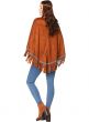 Womens Native American Brown Poncho Costume Accessory - Back Image