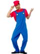 Red Plumber Men's Mario Video Game Costume Alternate Image