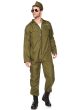 Fighter Pilot Top Gun Khaki Jumpsuit Flight Uniform 80s Mens Costume Alternate Image