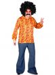 Mens Orange Groovy Hippie Costume Shirt - Alternate Image 2
