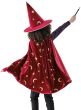 Image of Deluxe Kid's Burgundy Velvet and Gold Magician Cape - Main Image