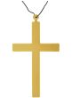 Image of Matte Gold Large Monk Cross Costume Necklace