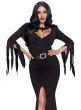 Mistress Of Darkness Long Black Sexy Dress Women's Elvira Costume Close Front Image 1