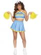 Women's Sexy Blue Cheerleader Fancy Dress Costume Front Image