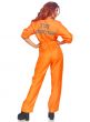 Women's Orange Prison Jumpsuit Fancy Dress Costume Back Image