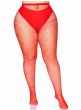 Women's Plus Size Red Leg Avenue Fishnet Stockings - Front  Image