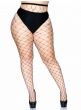 Black Plus Size Fence Net Stockings Front View