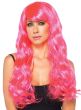 Magenta Pink Women's Long Wavy Costume Wig