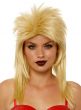 Unisex Adult's Classic Blonde 80's Rock Star Mullet Costume Wig Main Image
