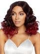 Women's Curly Burgundy Ombre Bob Style Costume Wig Front View Image 2