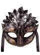 Silver and Gold Men's Roman Style Masquerade Mask - View 2