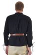 Image of Gallant Black Long Sleeve Medieval Men's Costume Shirt - Close Back Image