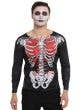 Image of Bloody Skeleton Print Men's Halloween Costume Shirt
