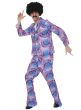 Image of Boho Men's Purple 1970s Disco Suit Costume - Alternate Image