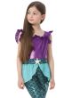 Image of Shimmery Teal and Purple Girl's Mermaid Costume - Close View