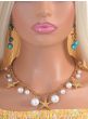 Image of Under the Sea Gold and White Mermaid Costume Necklace - Alternate Image 1