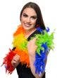 Multi Colour Rainbow Feather Boa Mardi Gras Costume Accessory - Alternate Image