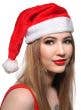Fluffy Red and White Christmas Santa Hat