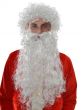 Long Curly White Santa Beard and Wig Costume Set Main Image