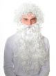 Long Curly White Santa Beard and Wig Costume Set Alt Image