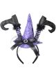 Image of Mini Purple Witch Hat with Feet Halloween Headband