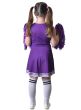 Image of Cheerful Purple Girl's Cheerleader Dress Up Costume - Back View