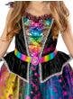 Image of Sparkly Rainbow Barbie Witch Girls Halloween Costume - Close View 1