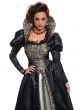 Women's Collector's Edition Black and Silver Gothic Lady Vampire Halloween Costume - Close Up Image
