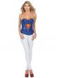 Supergirl Sexy Sequined Superhero Costume Corset - Main Image