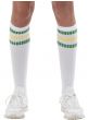 White Knee High Socks with Striped Top