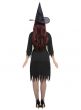 Women's Black Witch Dress Hat and Belt Budget Halloween Costume Back Image