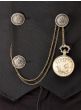 Vintage Look Gold Metal 1920's Fob Pocket Watch Costume Accessory with Royal Flush Playing Cards - Main Image