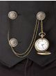 Vintage Look Gold Metal 1920's Fob Pocket Watch Costume Accessory with Royal Flush Playing Cards - Alternative Image
